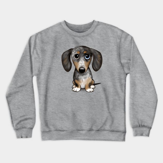 Merle Dapple Dachshund Cute Wiener Dog Crewneck Sweatshirt by Coffee Squirrel